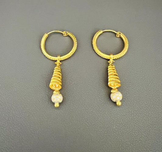 22KT GOLD DANGLE EARRINGS 6.6GM