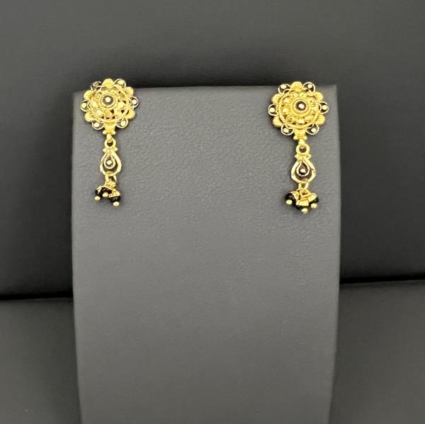 22KT GOLD MEENA KARI EARRINGS 4.3GM