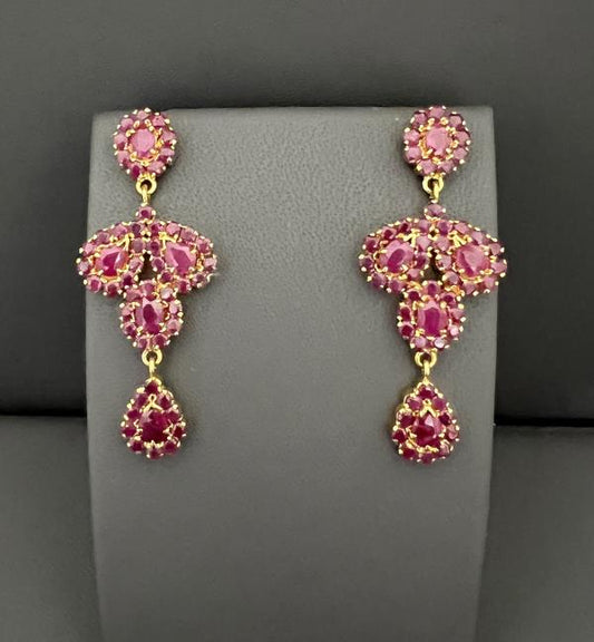 22KT GOLD RUBY EARRINGS 11.1GM