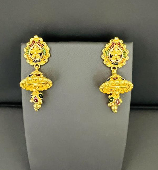 22KT GOLD MENNA KARI EARRINGS 10GM