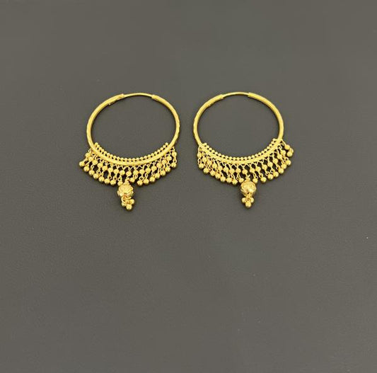 22KT GOLD HOOP EARRINGS 10.5GM