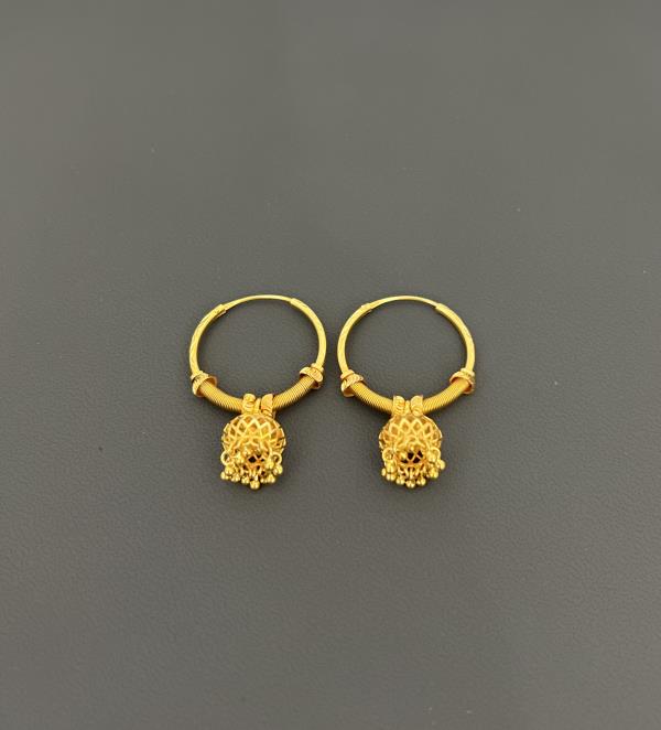 22KT GOLD JUMKIES EARRINGS 7.7GM