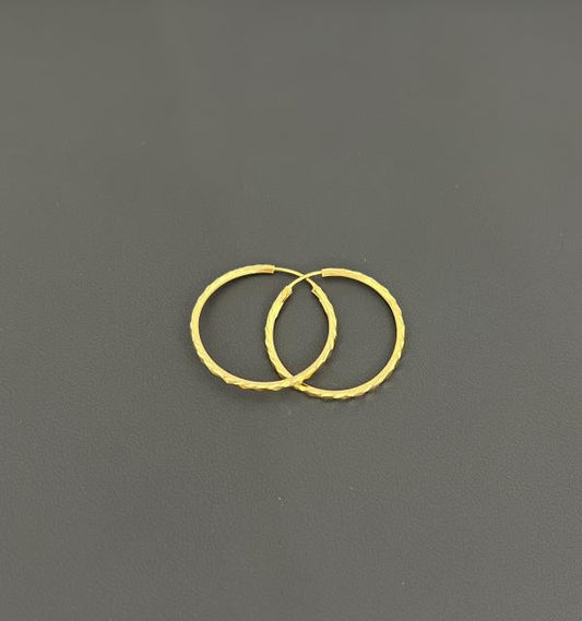 22KT GOLD HOOP EARRINGS 2.3GM