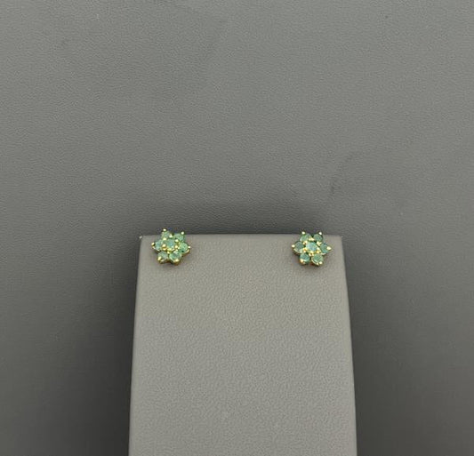 22KT GOLD EMERALD STONE EARRINGS 3.9GM