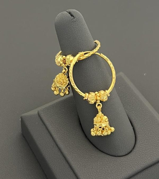 22KT GOLD HOOP EARRINGS 5GM