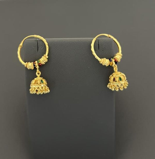 22KT GOLD JUMKIES EARRINGS 6.2GM