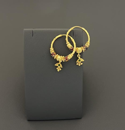 22KT GOLD HOOP EARRINGS 6.9GM