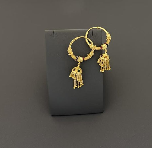 22KT GOLD HOOP EARRINGS 10.3GM