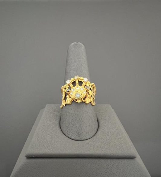 22KT GOLD MULTISTONE LADIES RING 4.8GM